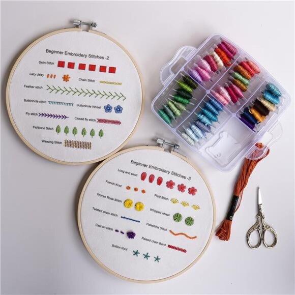 Beginners Embroidery Practice kit 3 Sets to Learn 30 Different Stitches - Picture 5 of 7